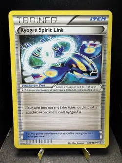 Pokemon TCG XY Primal Clash Kyogre Spirit Link 132/160 Uncommon Trainer LP - Image 1