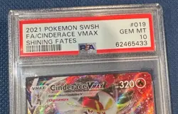 Pokemon TCG VMax Cinderace Shinning Fates 19 PSA Graded 10 Gem - Image 2
