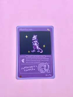 Mewmew Too (Mewtwo) 36/90 - Pokedoodles Set 1 Fan Art - Pokemon - Image 1