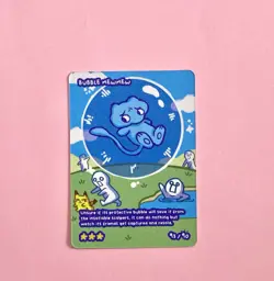 Pokedoodles Bubble Mewmew 93/90 - Secret Rare - Pokemon Bubble Mew Fan Art - Image 1