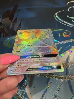 Pokemon Sceptile GX 216/214 Sm-Lost Thunder Secret Rare Full Art Holo HP 230 - Image 3