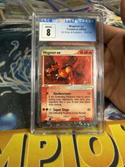 Pokemon EX Ruby & Sapphire: Magmar ex 100/109 CGC 8 Graded - Image 1