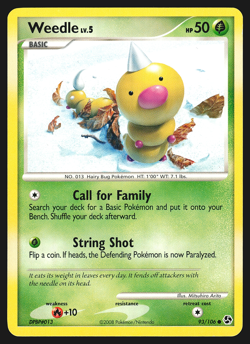 Weedle 93/106 Diamond & Pearl Great Encounters Pokemon Card LP - Image 1