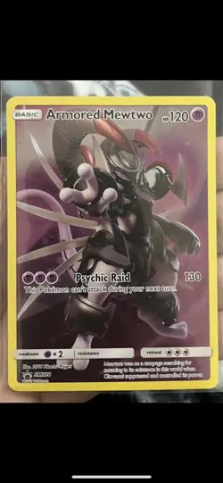 2019 Pokemon Mewtwo Armored SM228 Holo Card MP - Image 1