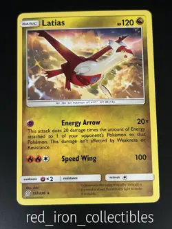 Latias 153/236 Rare Unified Minds Sun & Moon Pokemon Card 2019 - Image 1