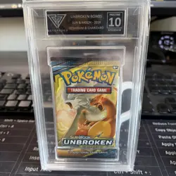 Pokemon Sun & Moon Unbroken Bonds Graded 10 Sealed Charizard Reshiram - Image 1