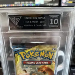 Pokemon Sun & Moon Unbroken Bonds Graded 10 Sealed Charizard Reshiram - Image 2