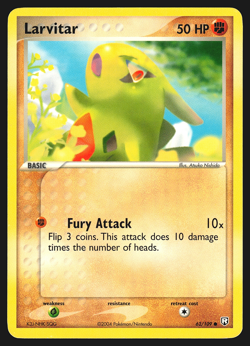 Larvitar 62/109 EX Team Rocket Returns Pokemon Card LP - Image 1