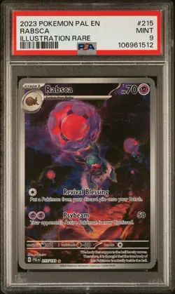 2023 POKEMON PAL EN-PALDEA EVOLVED 215 RABSCA ILLUSTRATION RARE PSA 9 - Image 1