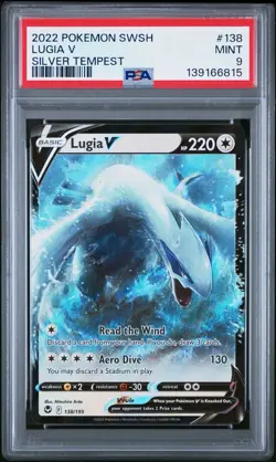 2022 Pokemon SWSH Silver Tempest Lugia V Holo #138/195 PSA 9 - Image 1