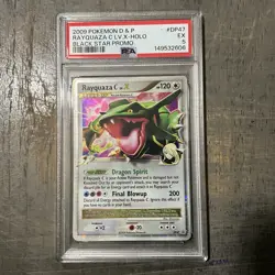 2009 POKEMON DIAMOND & PEARL BLACK STAR PROMO #DP47 RAYQUAZA C LV.X-HOLO PSA 5 - Image 1