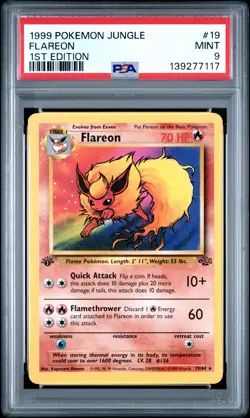 1999 POKEMON JUNGLE 1ST ED #19 FLAREON PSA 9 - Image 1