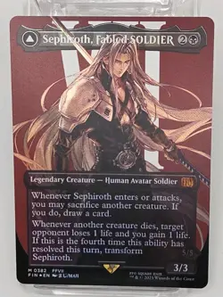 FOIL MISPRINT Sephiroth, Fabled SOLDIER 0382 Borderless Final Fantasy Pack Fresh - Image 1