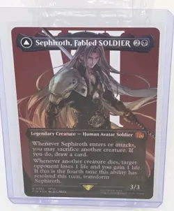 FOIL MISPRINT Sephiroth, Fabled SOLDIER 0382 Borderless Final Fantasy Pack Fresh - Image 4