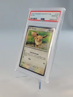 2025 Pokemon Holiday Calendar Eevee #133 PSA 10 Gem Mint Snowflake Stamp Promo - Image 3