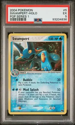 2004 POKEMON POP SER 1 #5 SWAMPERT-HOLO PSA 5 - Image 1