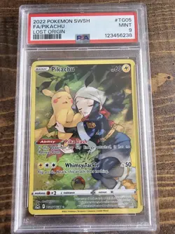 Pokemon TCG Pikachu TG05 Sword & Shield Lost Origin PSA 9 - Image 1