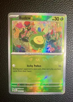 Pokemon TCG Budew (Master Ball Pattern) 004/131 Prismatic Evolutions Holo - Image 1