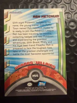 Pokemon 2000 Topps TV Animation Edition - Ash Ketchum (HV1) - Non Holo - LP - Image 2