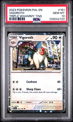 2023 POKEMON PAL EN-PALDEA EVOLVED TRIPLE WHAMMY TIN #161 VIGOROTH PSA 10 - Image 1