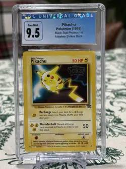 Pikachu 1999 Mewtwo Strikes Back Black Star Promo #4 Pokemon CGC 9.5 MINT+ - Image 1