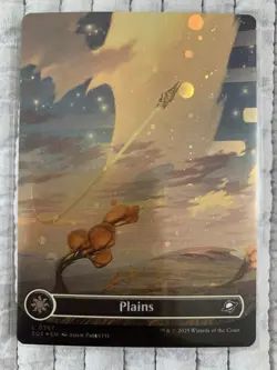 L 0262 Plains GALAXY FOIL BORDERLESS Full Art Land Edge of Eternities MTG Card - Image 1