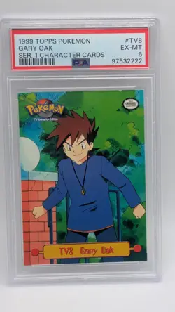 1999 Pokemon Topps Series 1 Character Card Gary Oak #TV8 PSA 6! - Image 1
