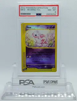 Pokemon EXPEDITION MEW #55 REVERSE HOLO FOIL CARD PSA 8 NM-MT #* - Image 1