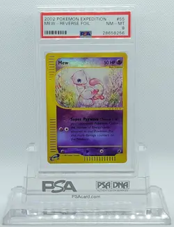 Pokemon EXPEDITION MEW #55 REVERSE HOLO FOIL CARD PSA 8 NM-MT #* - Image 2