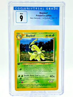 BAYLEEF 29/111 Neo Genesis 1st Edition English Pokemon Card CGC 9 Mint - Image 1