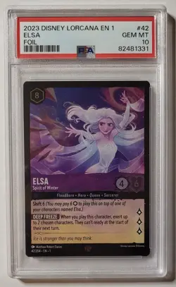 PSA 10 2023 Disney Lorcana Elsa Spirit Of Winter Cold Foil First Chapter English - Image 1