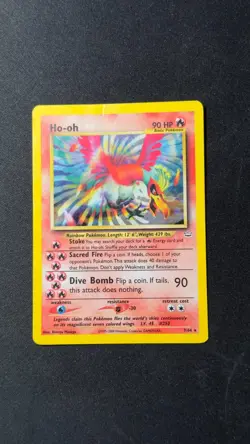 2001 Pokemon Ho-Oh Neo Revelation Unlimited Edition Holo Rare Card 7/64 MP #7 - Image 1