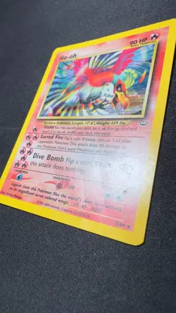 2001 Pokemon Ho-Oh Neo Revelation Unlimited Edition Holo Rare Card 7/64 MP #7 - Image 3