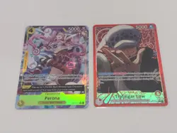One Piece Card Lot Of Two English Perona & Trafalgar Law Mint - Image 2
