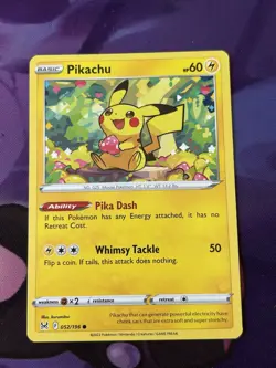 Pikachu 52/196 Non Holo SWSH11: Lost Origin - Pokemon Card - Image 1