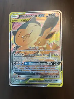 Tag Team Eevee Snorlax GX 2017 Base Set SM Black Star Promos Card #SM169 - Image 1