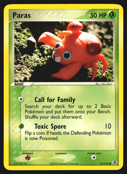 Paras 72/112 EX FireRed & LeafGreen Pokemon Card NM - Image 1