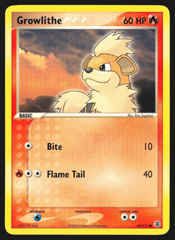 Growlithe 64/112 EX FireRed & LeafGreen Pokemon Card LP - Image 1
