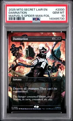 Magic MTG Damnation Spider-Man Venom Foil 2000 PSA 10 POP 3 Secret Lair Drop - Image 1