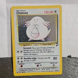 Pokemon Chansey Base Set 2 Holo Rare 31/130 2000 120 HP Double-edge Basic - Image 1