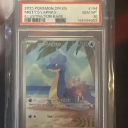 PSA 10 Misty's Lapras 194/182 Illustration Rare Destined Rivals 2025 Pokemon - Image 2