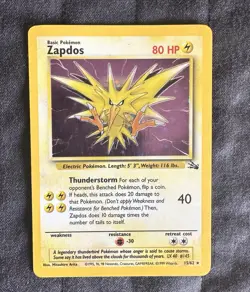 Zapdos 15/62 - Fossil - Holo Rare Vintage WOTC Pokemon NM Near MINT - Image 1