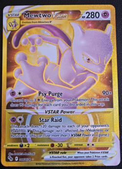 Mewtwo VSTAR (Secret) 086/078 Pokemon GO Holo Gold Hyper Rare NM - Image 1