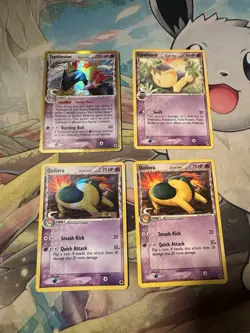 Lot Of 4 Pokemon TCG Delta Species Typhlosion Evo. Line LP/MP (1stamp Holo) - Image 1