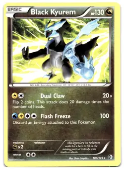 Black Kyurem 100/149 Pokemon TCG Black & White Boundaries Crossed Rare LP - Image 1