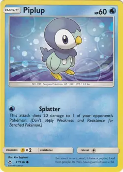 x4 Piplup - 31/156 - Common Pokemon SM5 Ultra Prism M/NM English - Image 1