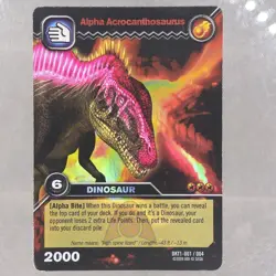 DKT1-001/004 ALPHA ACROCANTHOSAURUS Dinosaur King Rare Embossed Trading Card2009 - Image 1