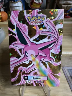 Espeon Sparkle Gold Stars Foil Attacks 2 Database Box Hit Pokemon - Image 1