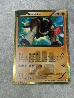 Terrakion Secret Rare Holo Card 151/149 2012 Boundries Crossed Pokemon TCG Card - Image 2