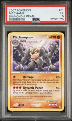 2007 Pokemon Diamond & Pearl #31 Machamp Diamond & Pearl PSA 5 - Image 1